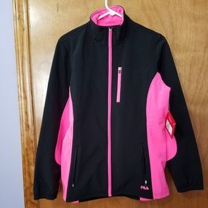 Womens Fila size Large Pink and black jacket.